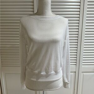 Lucky in Love Fishnet White Long Sleeve Top Size XS